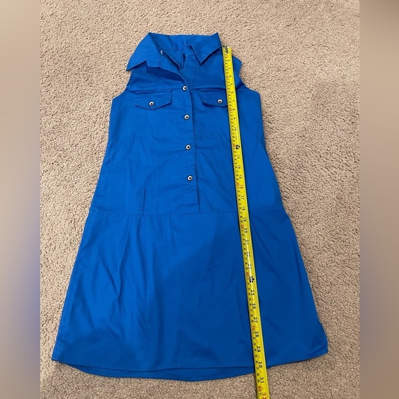 No Brand Junior Blue Sleeveless Twisted Y-Back Mini Dress - Picture 3 of 8